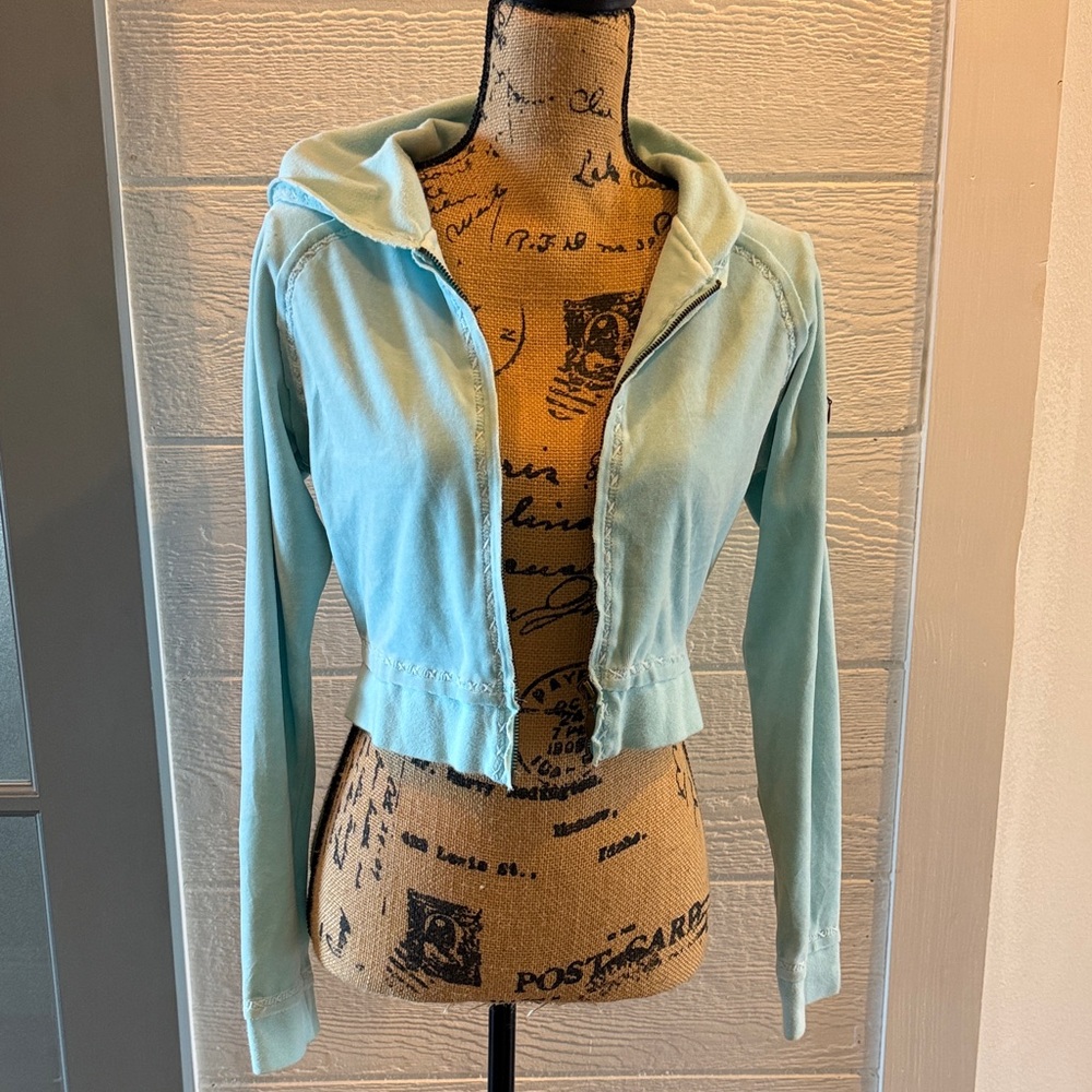 Women's Light Blue Cropped Jacket